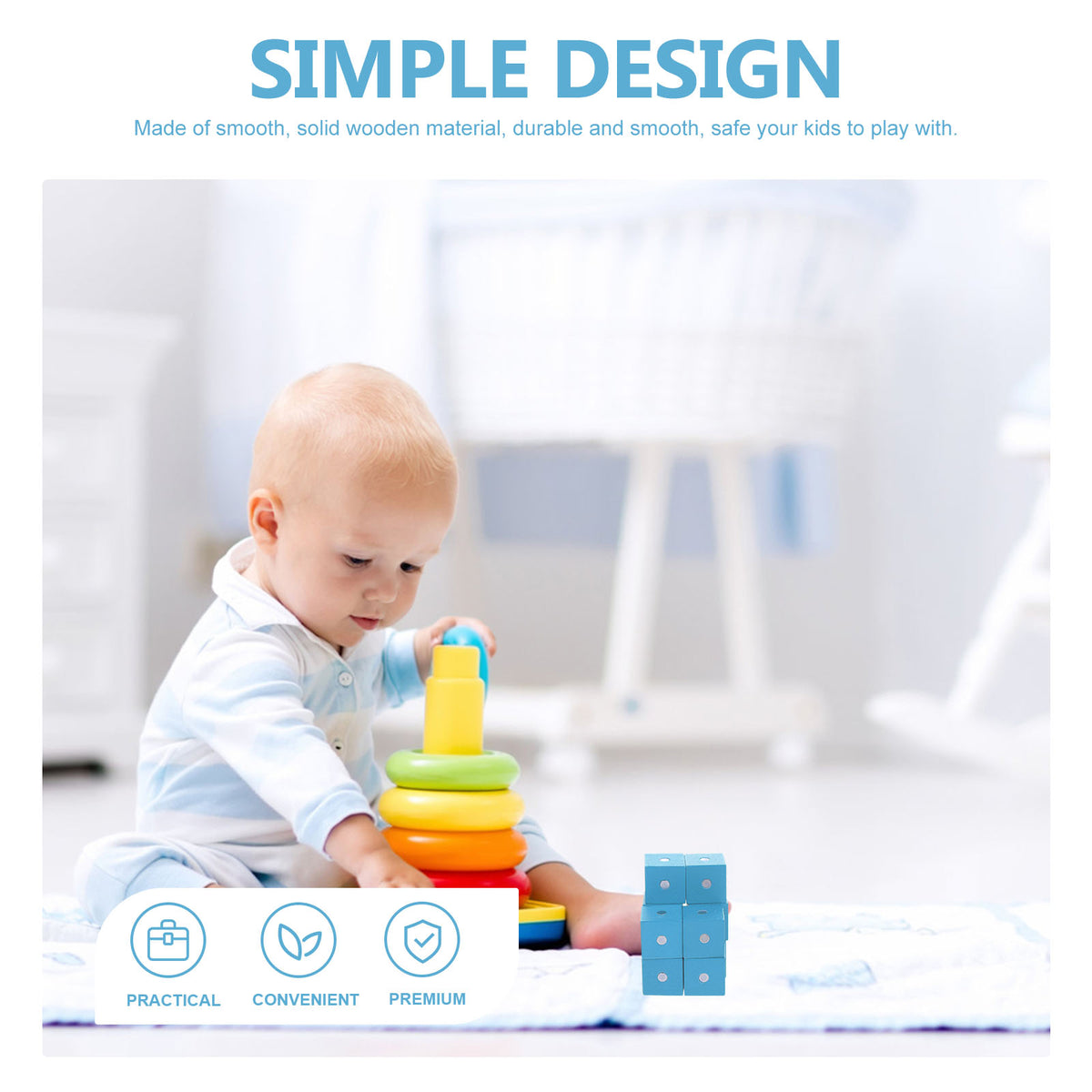 20 pcs Magnetic Wooden Blocks H43860