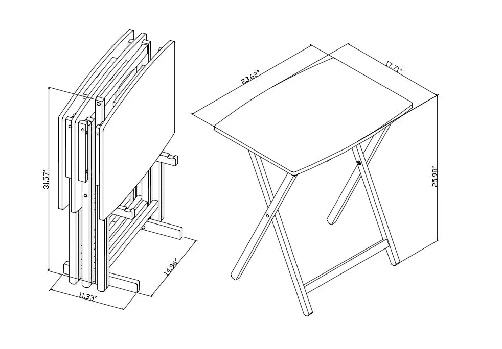 5 Pieces Oversized Tray Table Set Q32307