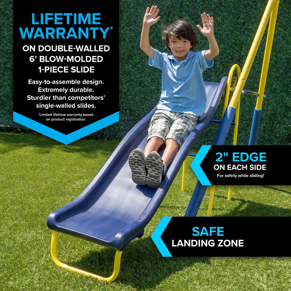 Metal Swing Set with Saucer Swing and Glider Swing A40113
