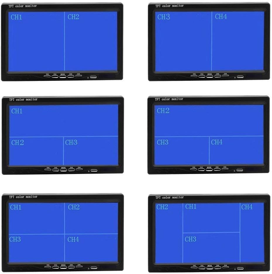 7 LCD Split Screen Backup Camera Monitor Kit with 4 Rear Cameras Z9820
