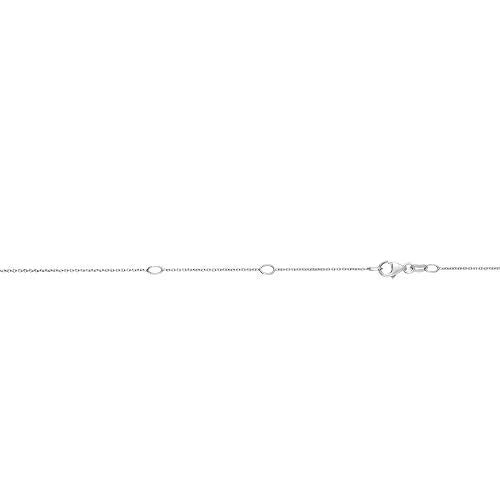 14k White Gold 0.6mm Extendable Cable Chain Necklace, Lobster Claw 16-18 Inches Z650