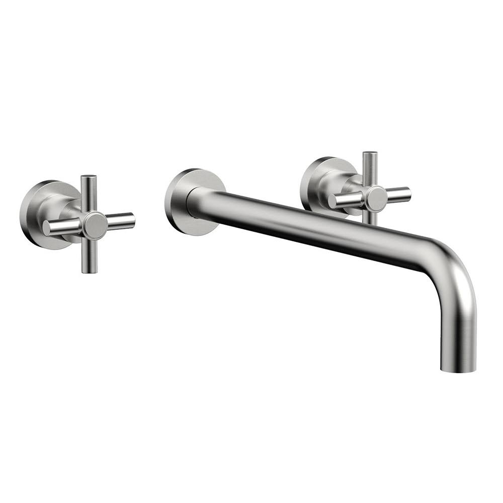 Polished Gold Antiqued Wall Mount Bathroom Sink Faucet A654697
