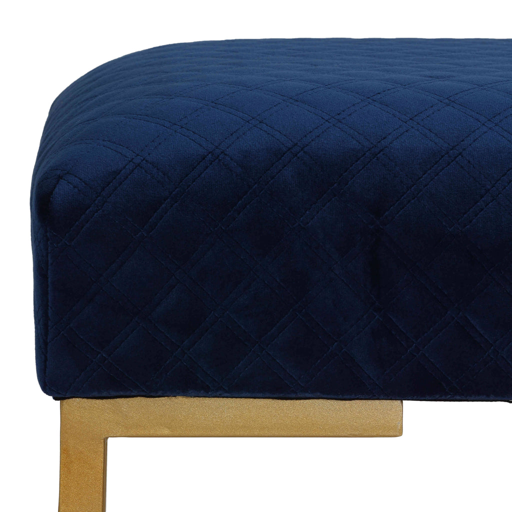 Blue Ottoman with Painted Gold Legs E82589