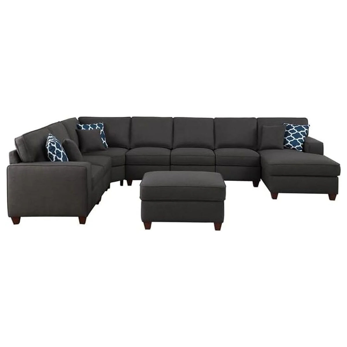 8-Piece Upholstered Fabric Sectional W814386