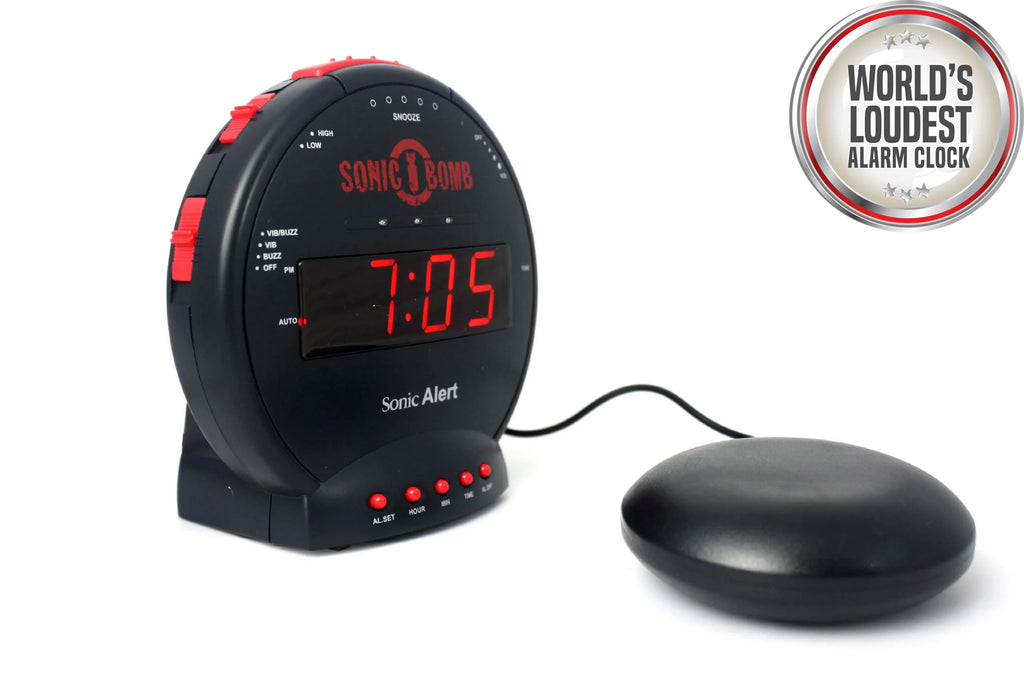 Black Dual Extra Loud Alarm Clock with Bed Shaker S107097