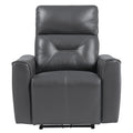 Dark Gray Faux Leather Power Reclining Chair I599