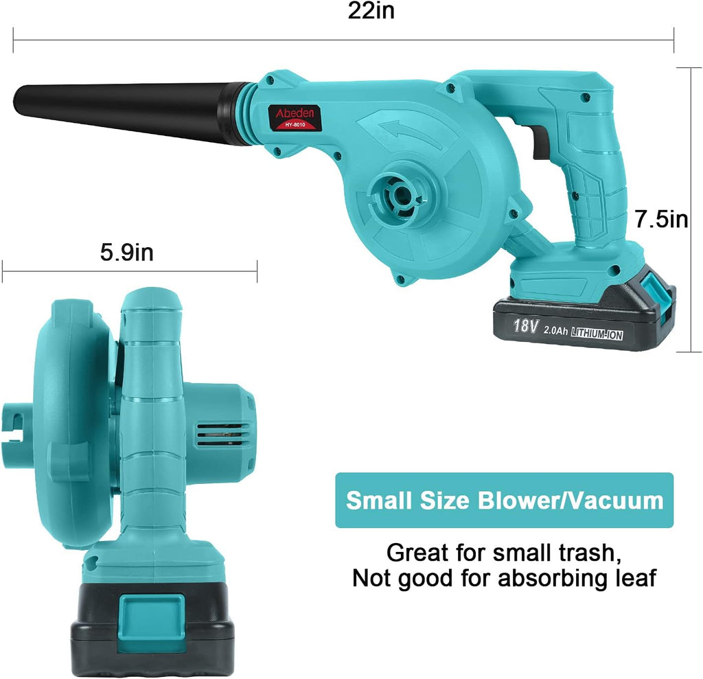 Cordless 2-in-1 Electric Handheld Leaf Blower/Vacuum with 18V 2.0 Ah Lithium Battery, Pack of 2 X992890
