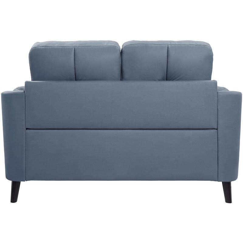 Blue and Black Microfiber Tufted Loveseat O133768
