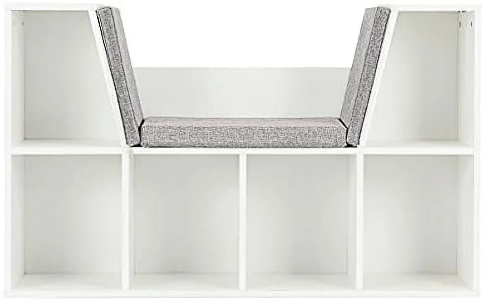 6-Cubby Bookcase with Cushioned Reading Nook Y92133