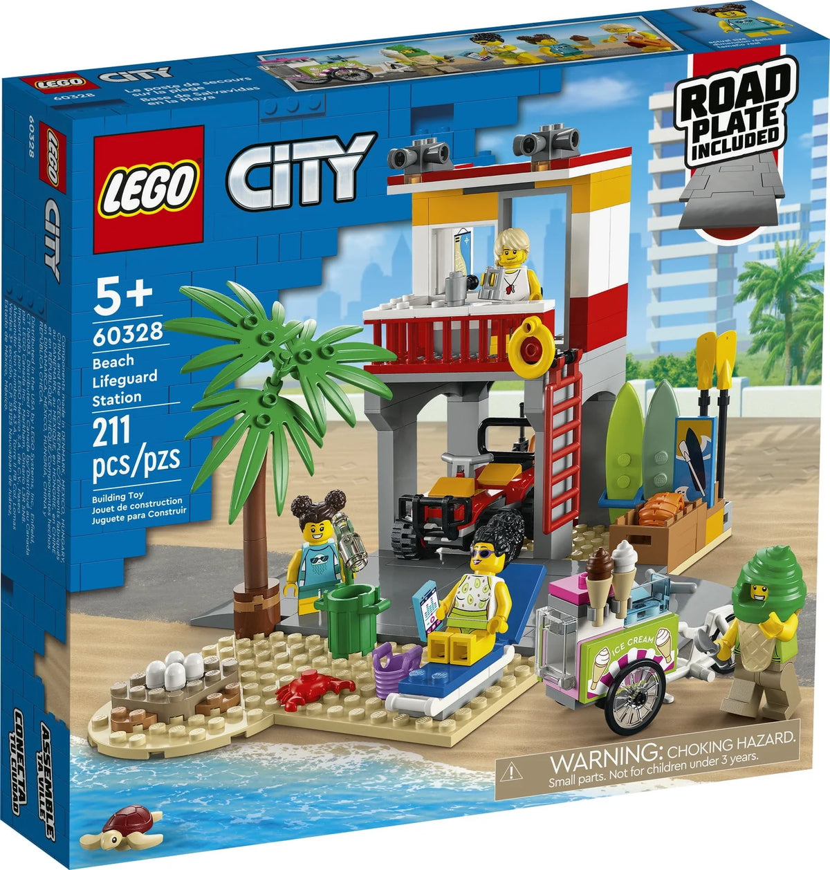 Building Kit with 4 Minifigures and Crab and Turtle Figures (211 Pieces) T887
