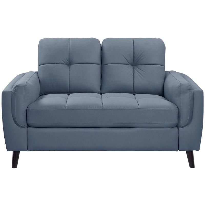 Blue and Black Microfiber Tufted Loveseat O133768