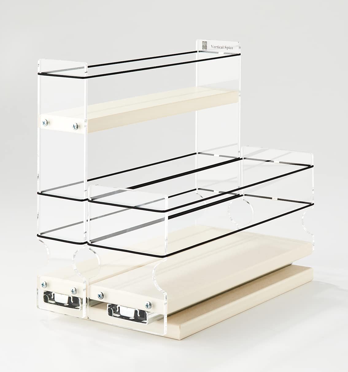 Combo 2 Tier Spice Rack Drawer and Storage Organizer Drawer Q9575