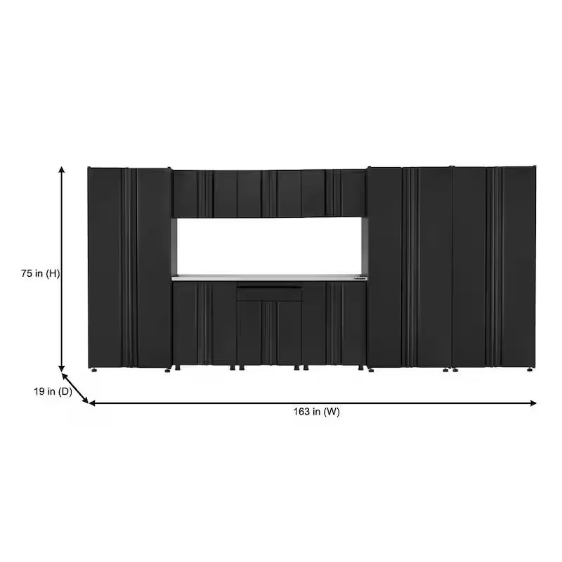 10-Piece Welded Steel Garage Storage System in Black J926