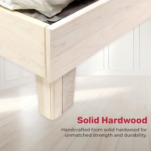 Solid Hardwood Platform Bed Frame with Slats D552843