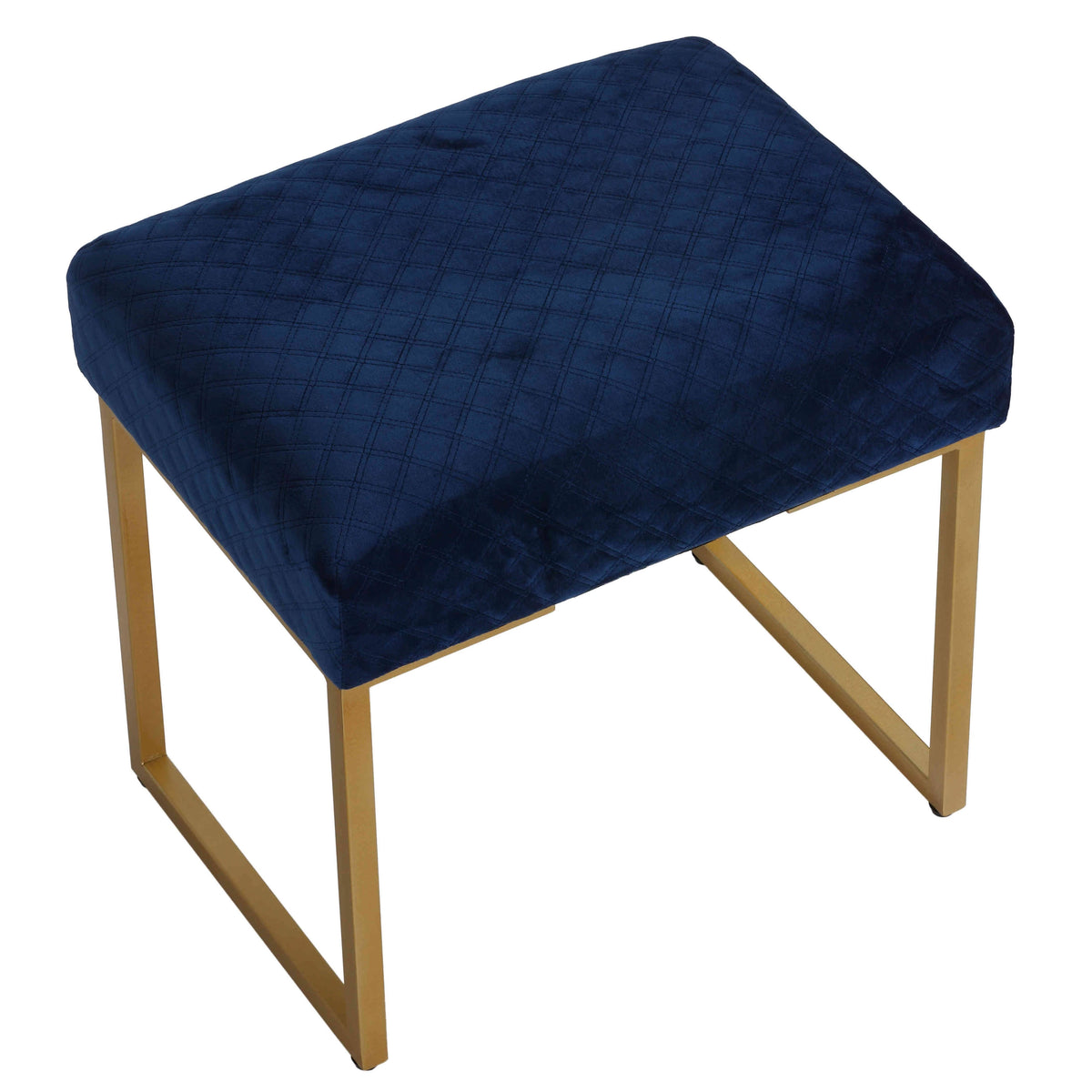 Blue Ottoman with Painted Gold Legs E82589