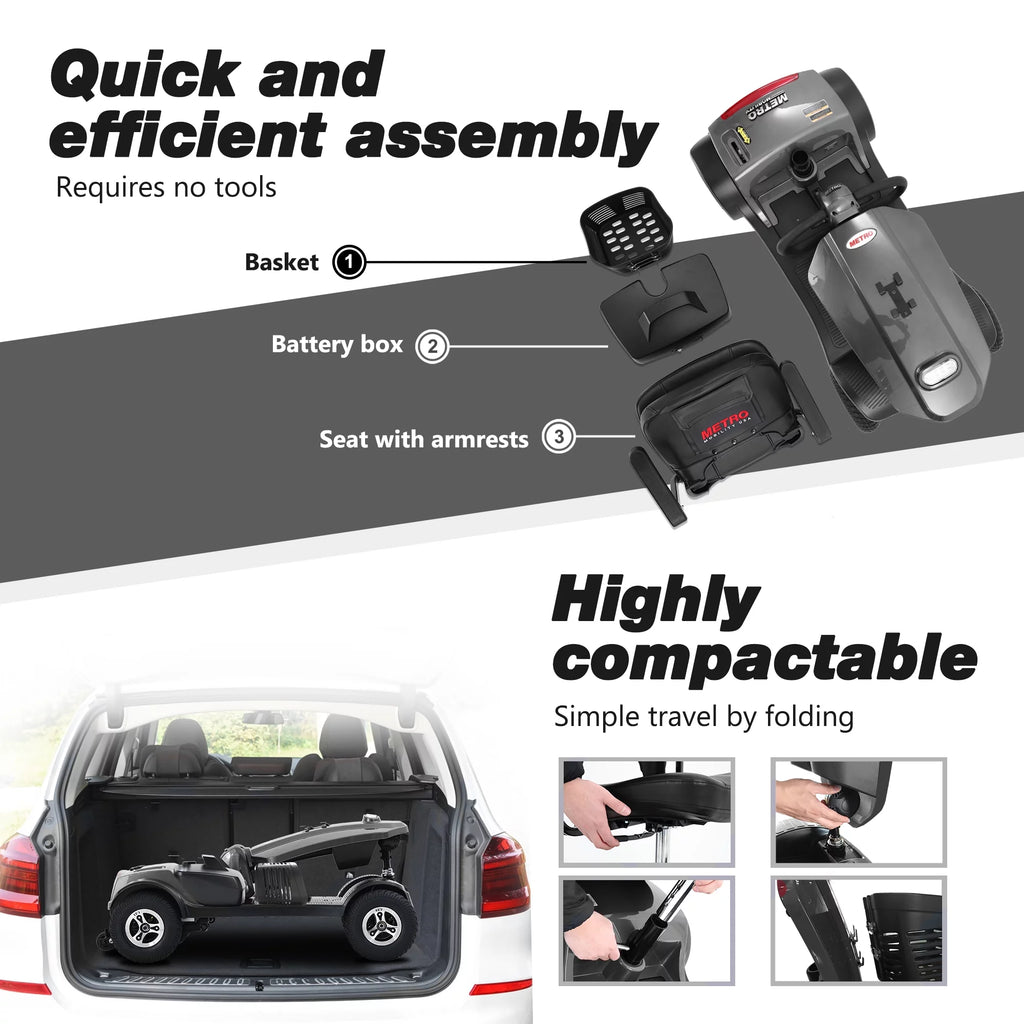 4 Wheels Compact Electric Mobility Scooter M3290