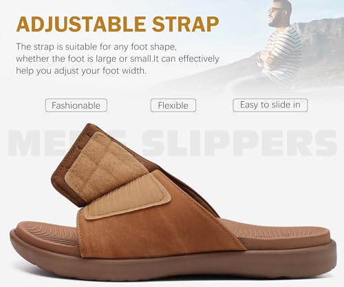Mens Open Toe Athletic Sport Slides with Arch Support L583468