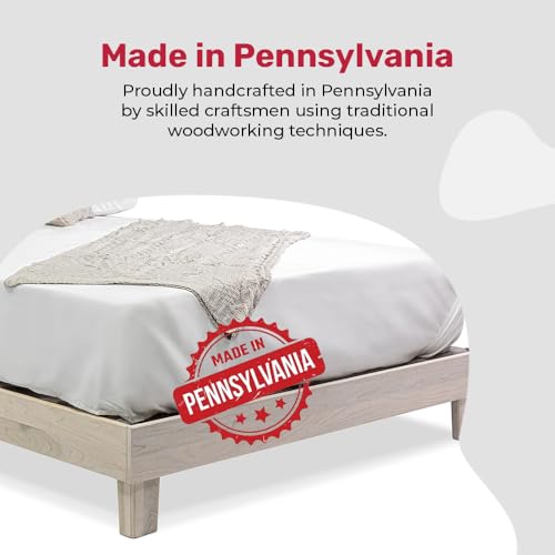 Solid Hardwood Platform Bed Frame with Slats D552843