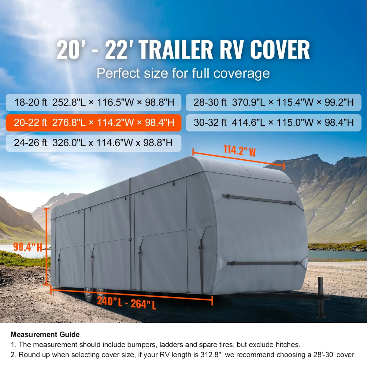 Waterproof 20'-22' Class A Motorhome RV Cover M429590