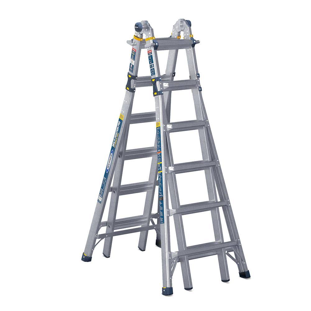 26 ft. Reach Aluminum Multi-Position Pro Ladder with PowerLite Rails 375 lbs. Load Capacity Type IAA Duty Q9405